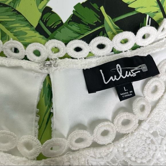 NWT Lulu's 2 Piece Set Lace Skirt Dress Bridal Bachelorette Wedding White L - Picture 4 of 10